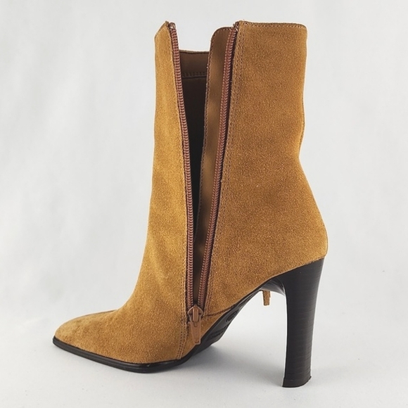 Predictions Collection Tan Suede Leather Fringed Heeled Boot Westen Style Sz 5.5 - Picture 11 of 16